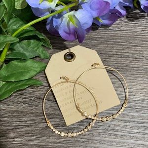 Anthropologie Rose Gold Hoop Stone 49645997 ~ NEW